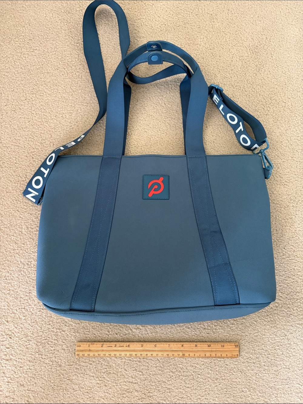 Peloton Teal Nylon Tote with Logo Accent